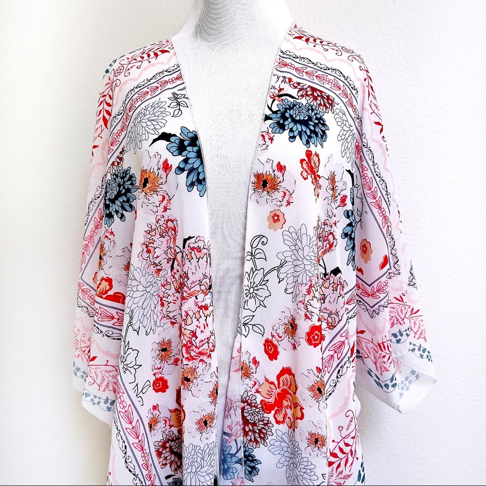 Summer Long Flowy Kimono Cardigans Boho Chiffon Floral Beach Cover Up To…